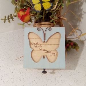 Beautiful Wooden Hinged Lid Butterfly Keepsake Box
